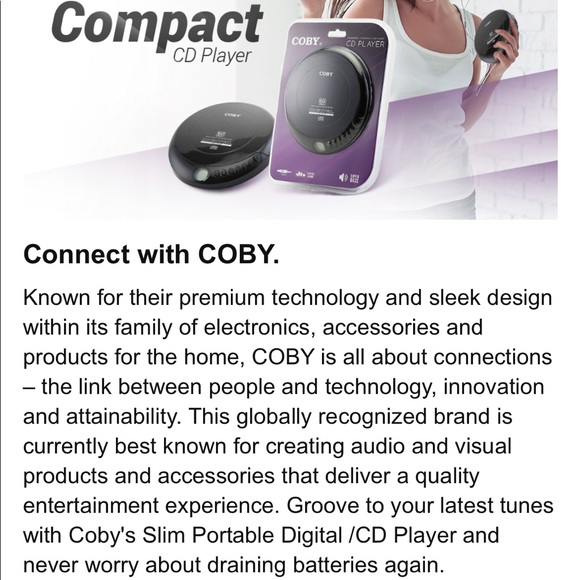 Coby Portable Compact CD Player - Brand new with original packaging!💜 - Picture 7 of 14